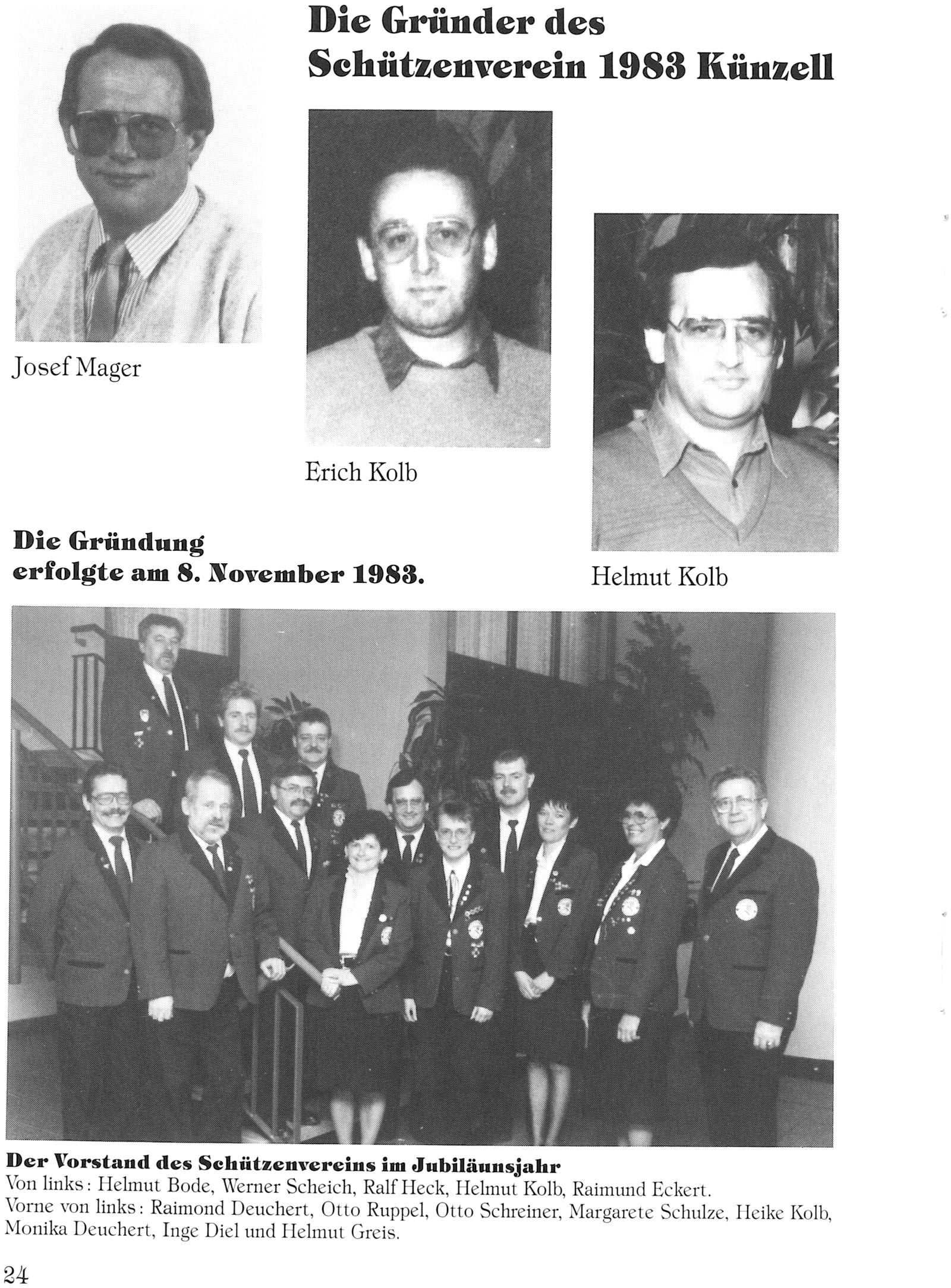Historisches Foto der Vereinsgründung
